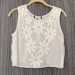 White sheer Tank crop top